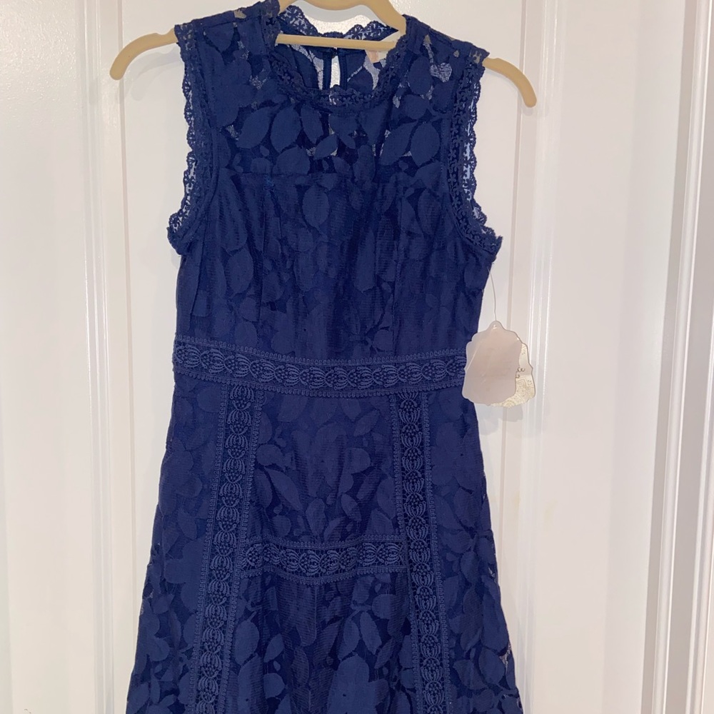 Altar’d State Navy Floral Sleeveless Dress Size Small